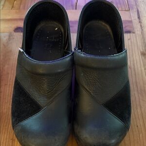 Dansko Black Leather Slip-On Loafers